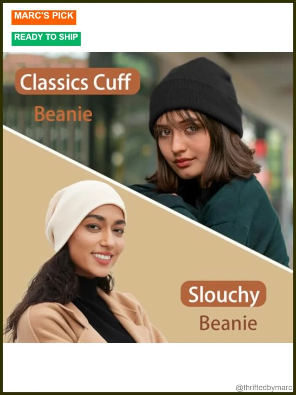 100% Cotton Knit Cuffed Beanie Hat Unisex Winter Skull Cap